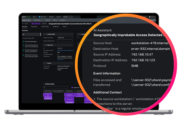 Enterprise Security Assistant UI screenshot