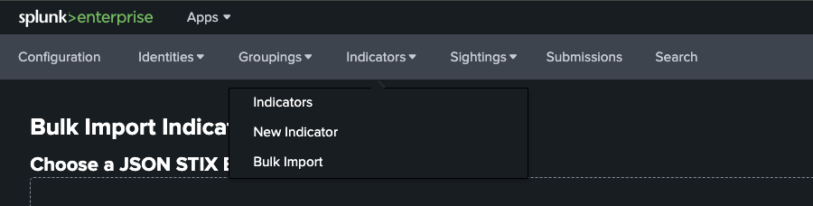 Navigation to Bulk Import