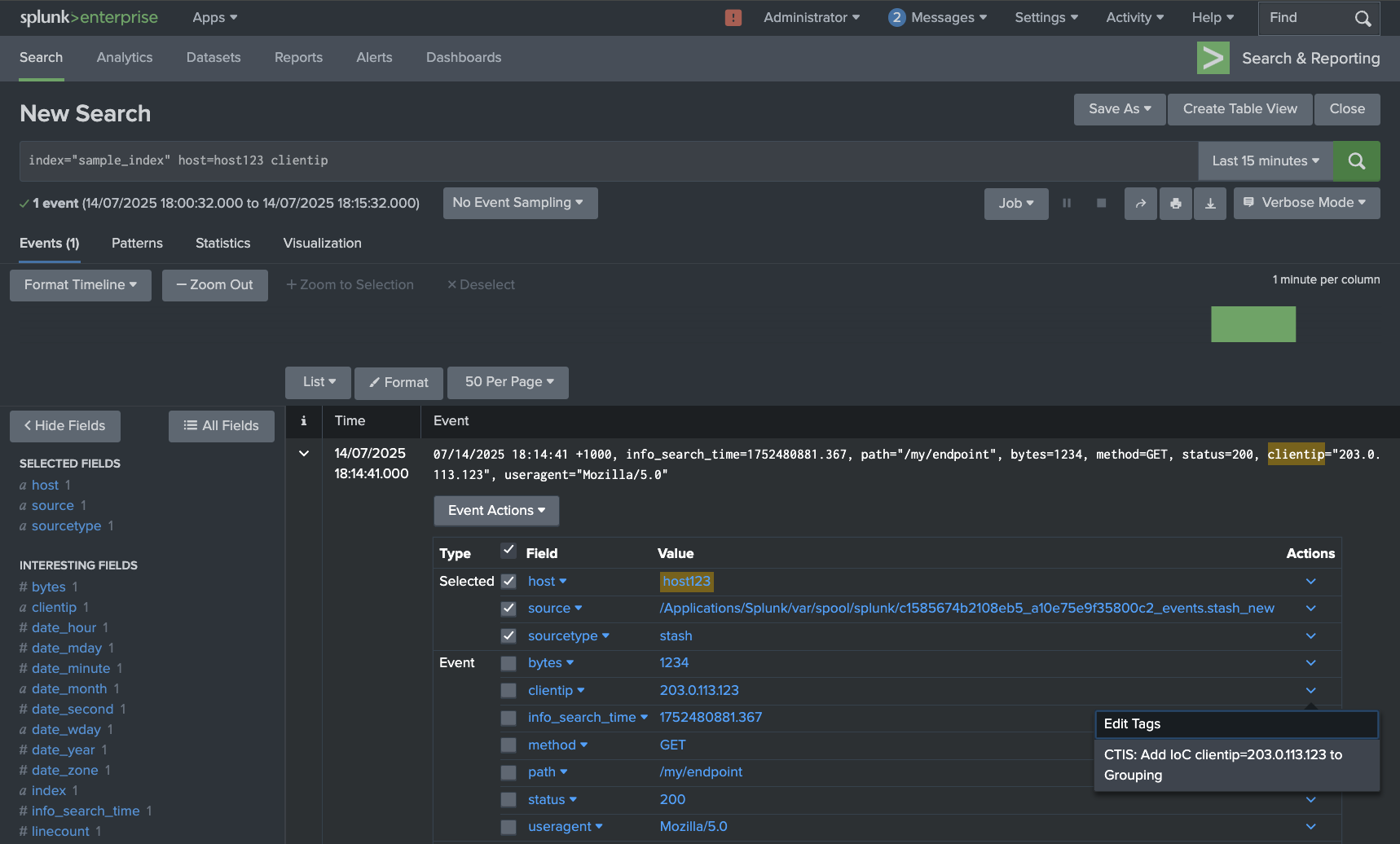 Splunk Platform Field Workflow Trigger