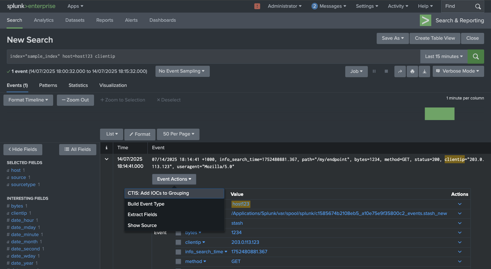 Splunk Platform Event Workflow Action Trigger