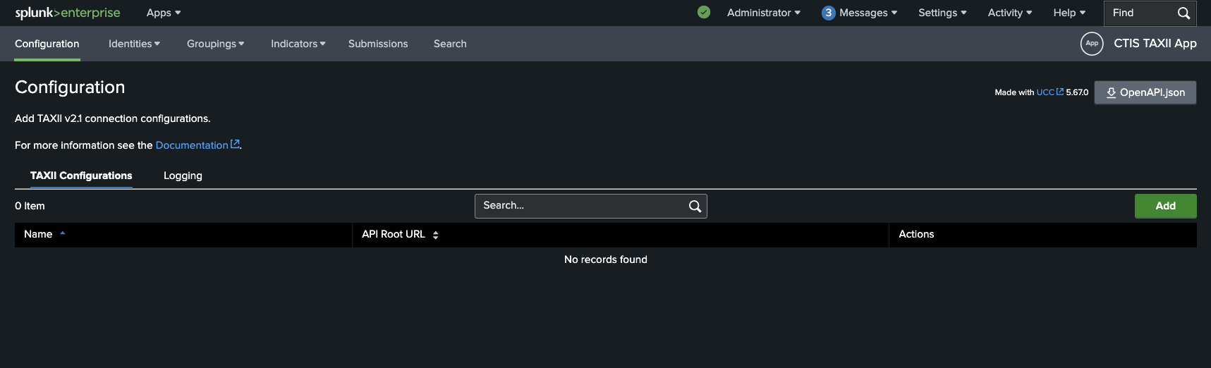 Configuration Page