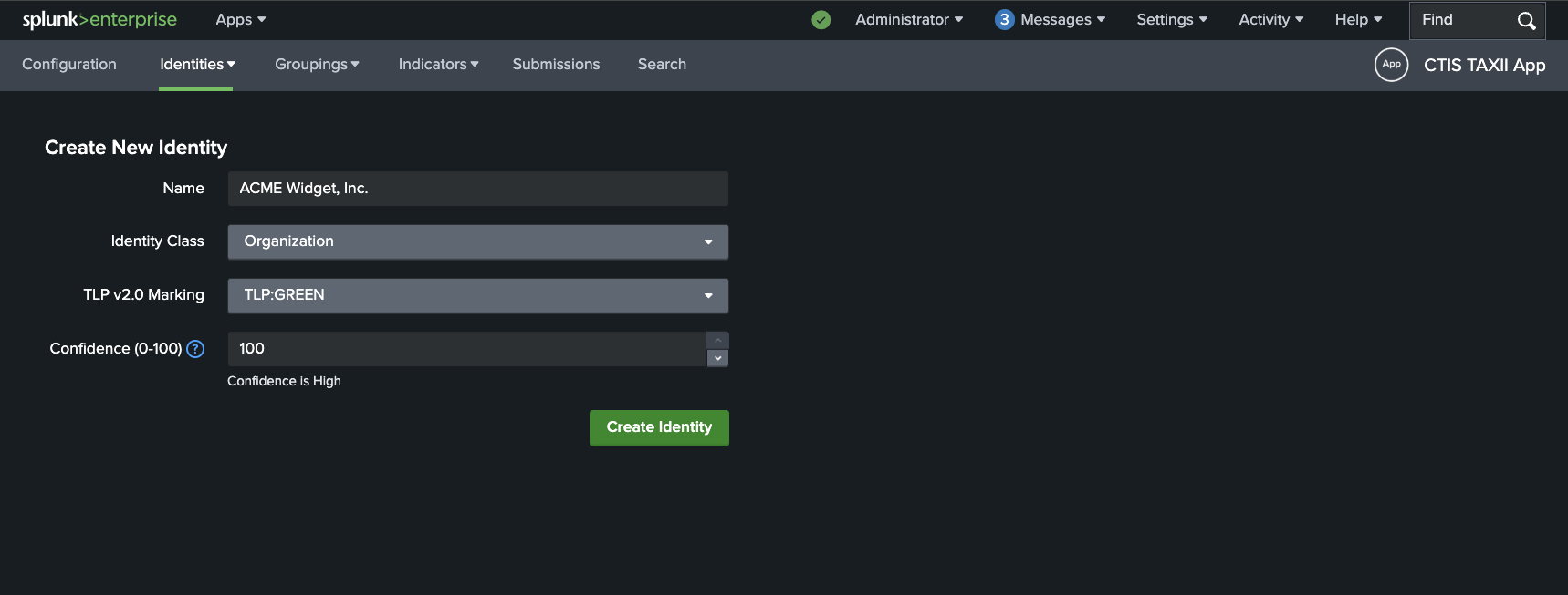 New Identity Form Example