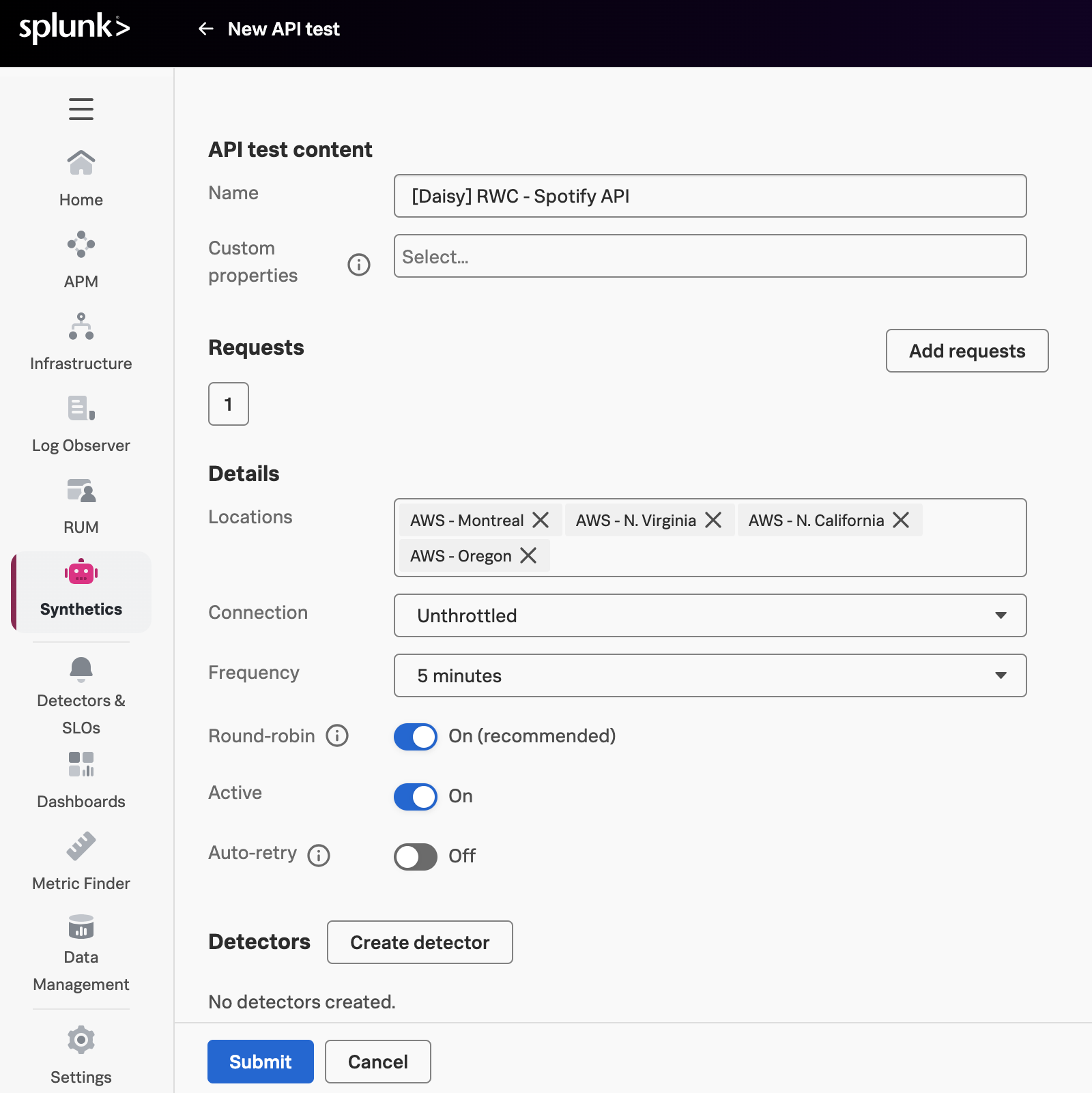 new API test