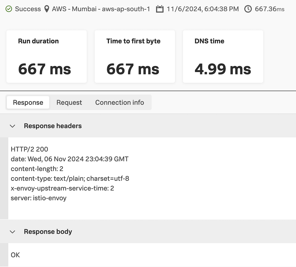 uptime test result