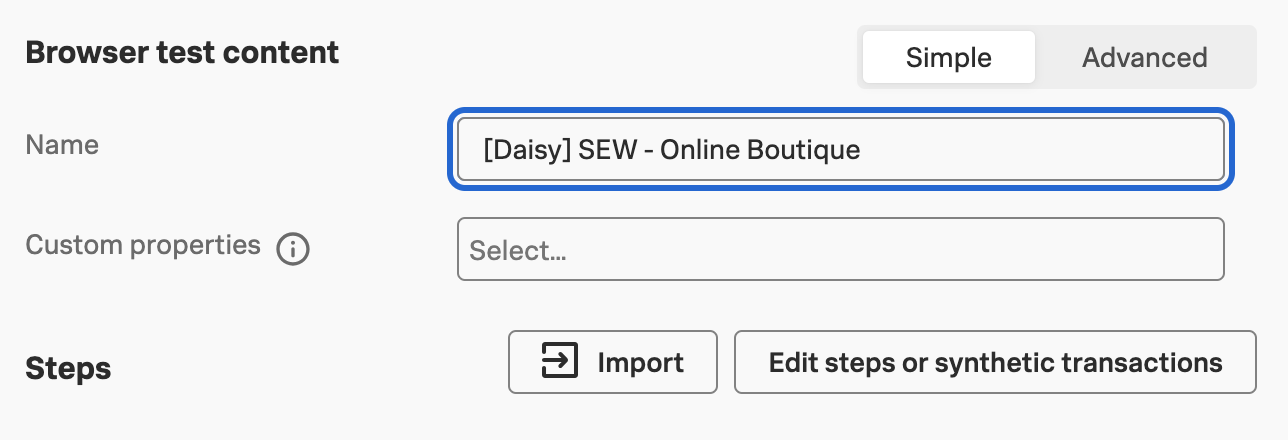 Browser edit form