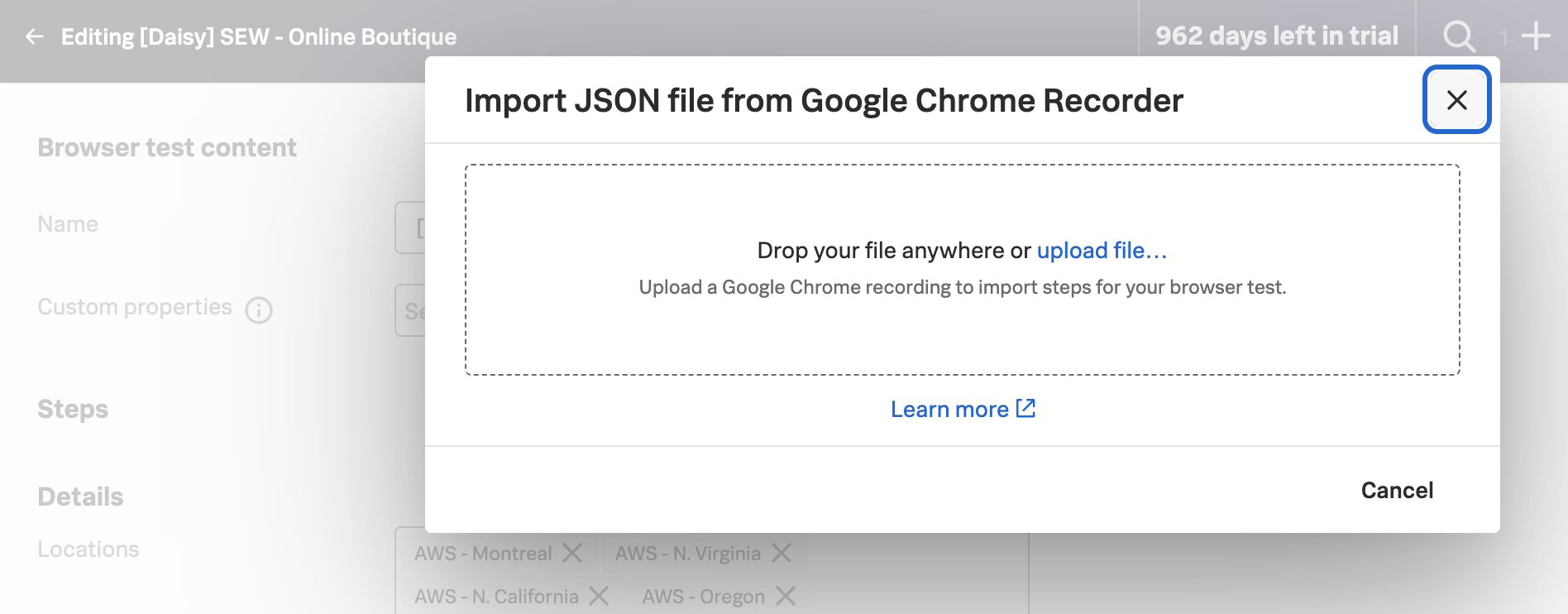 Import JSON