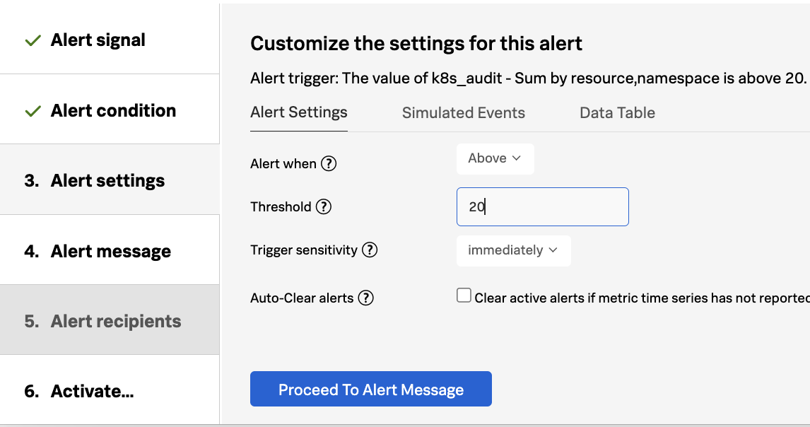 Enter threshold value