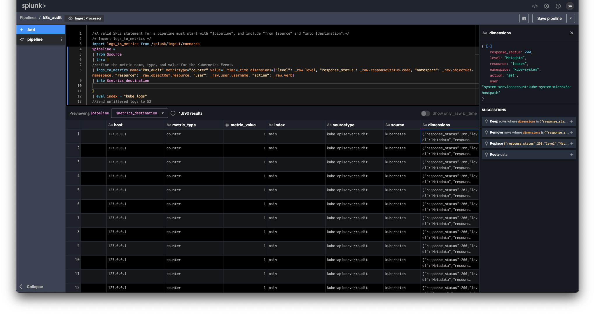 Ingest Pipeline Dimensions Review