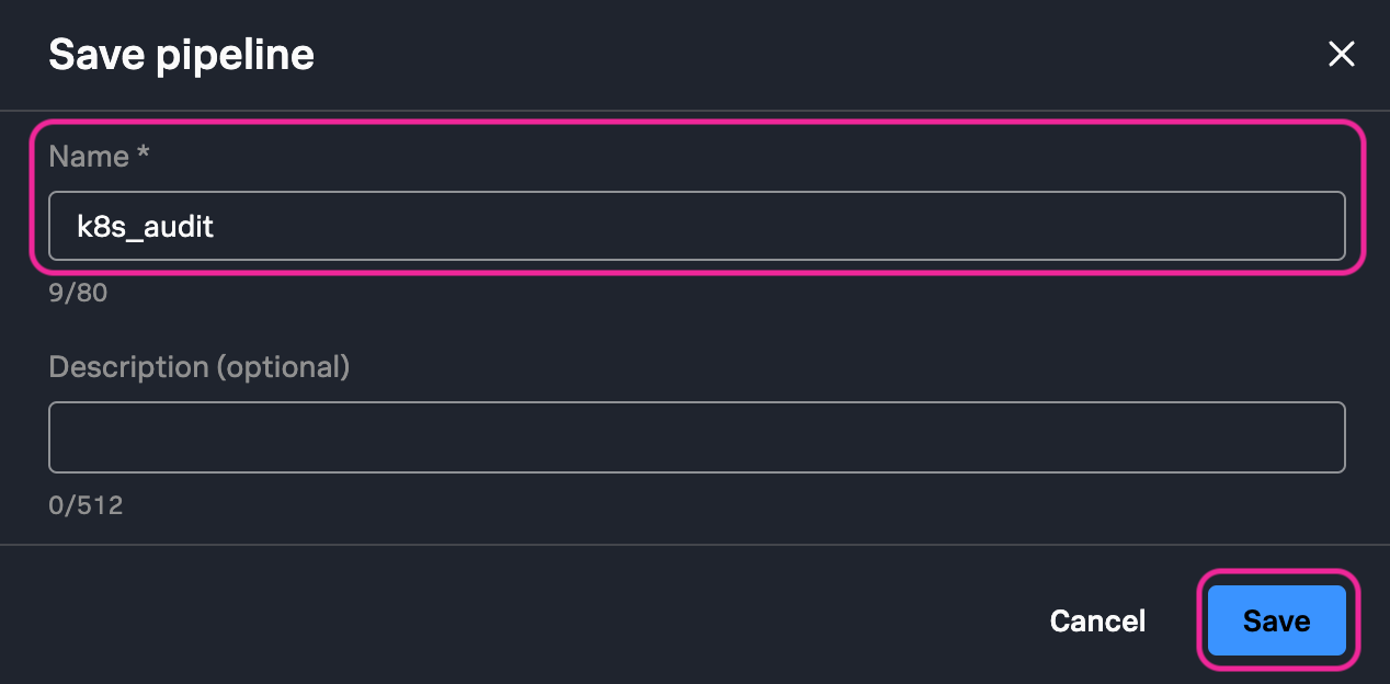 Save Pipeline Dialog
