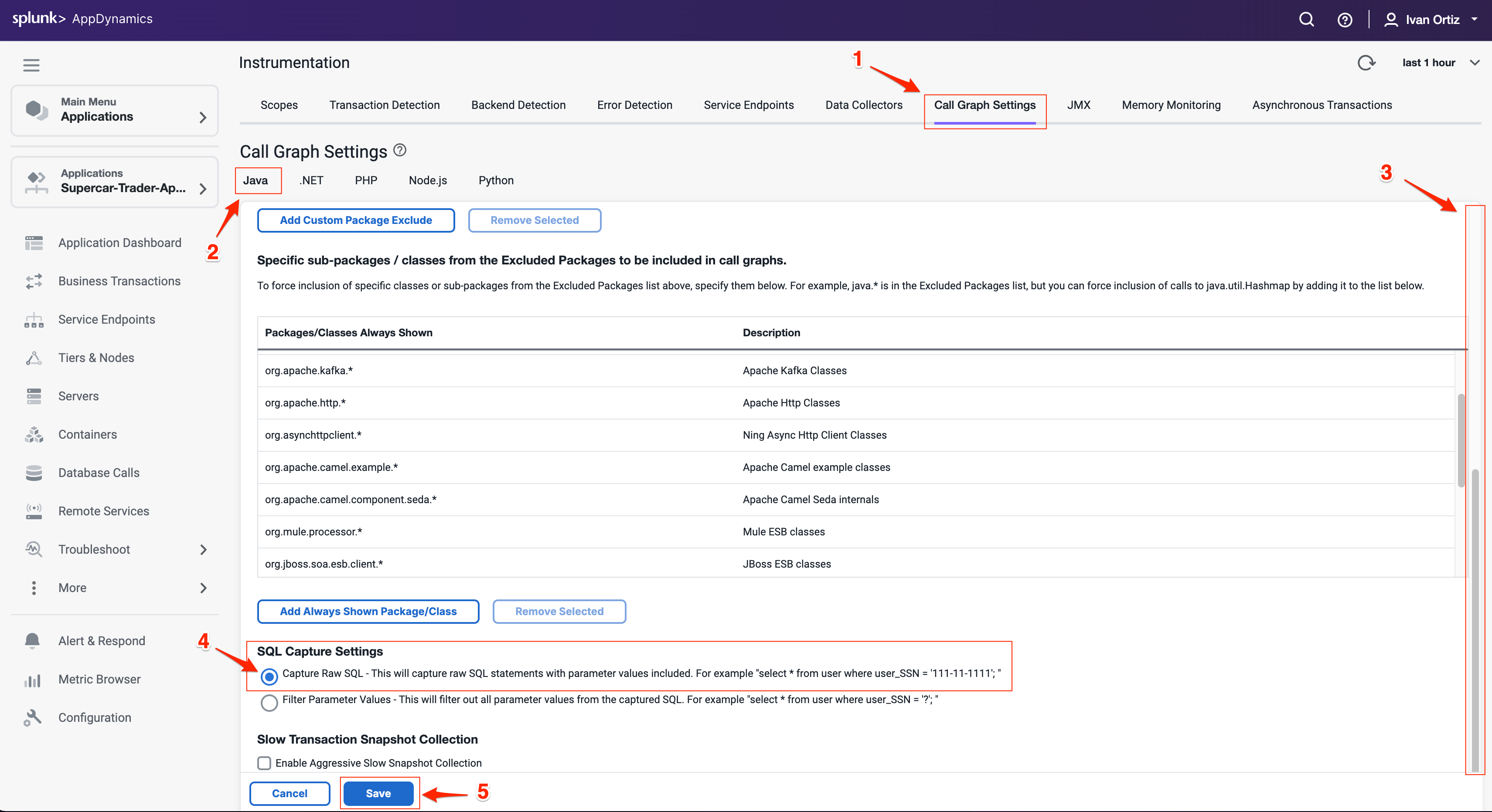 Call Graph Configuration
