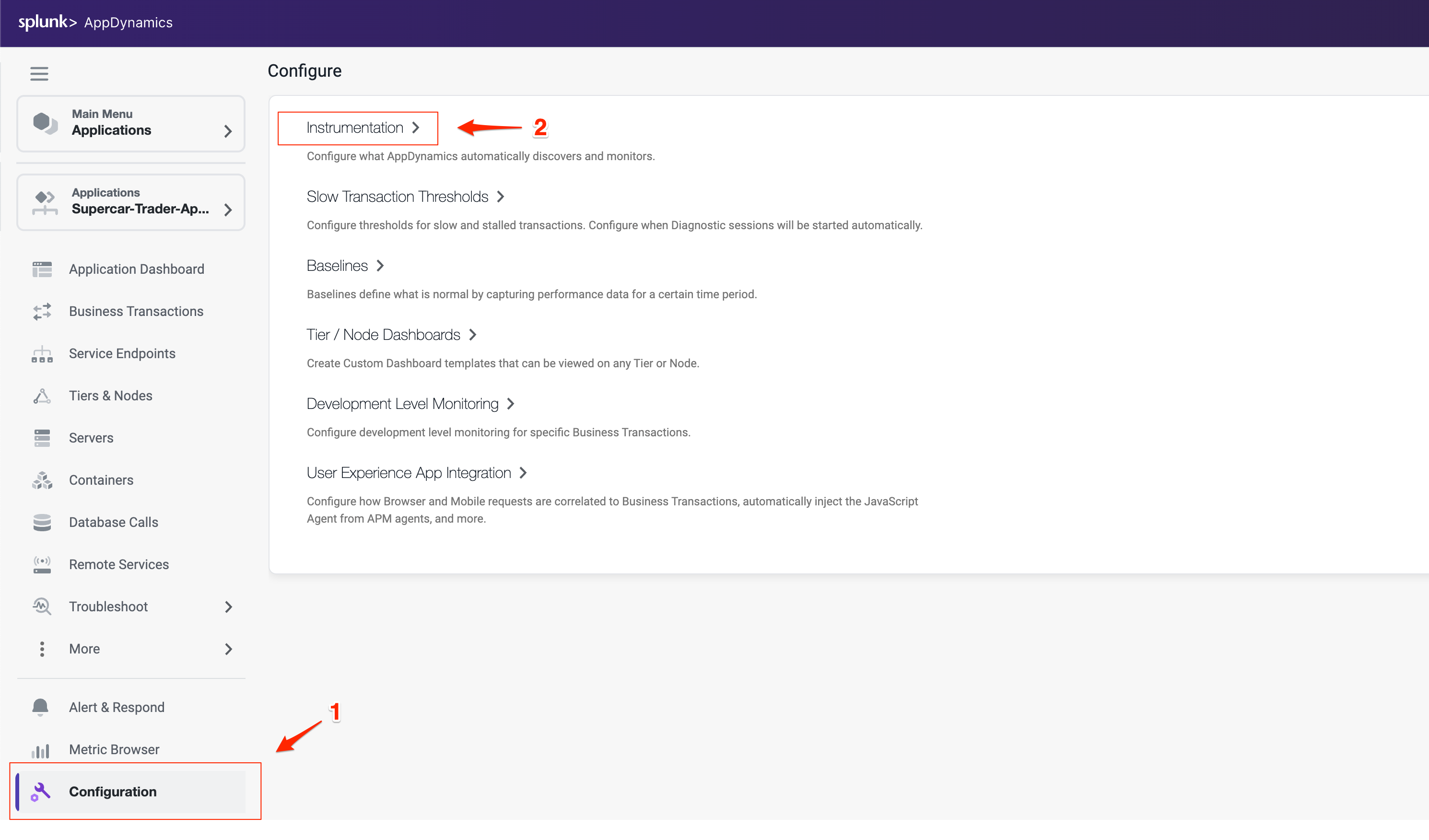 Configure Instrumentation
