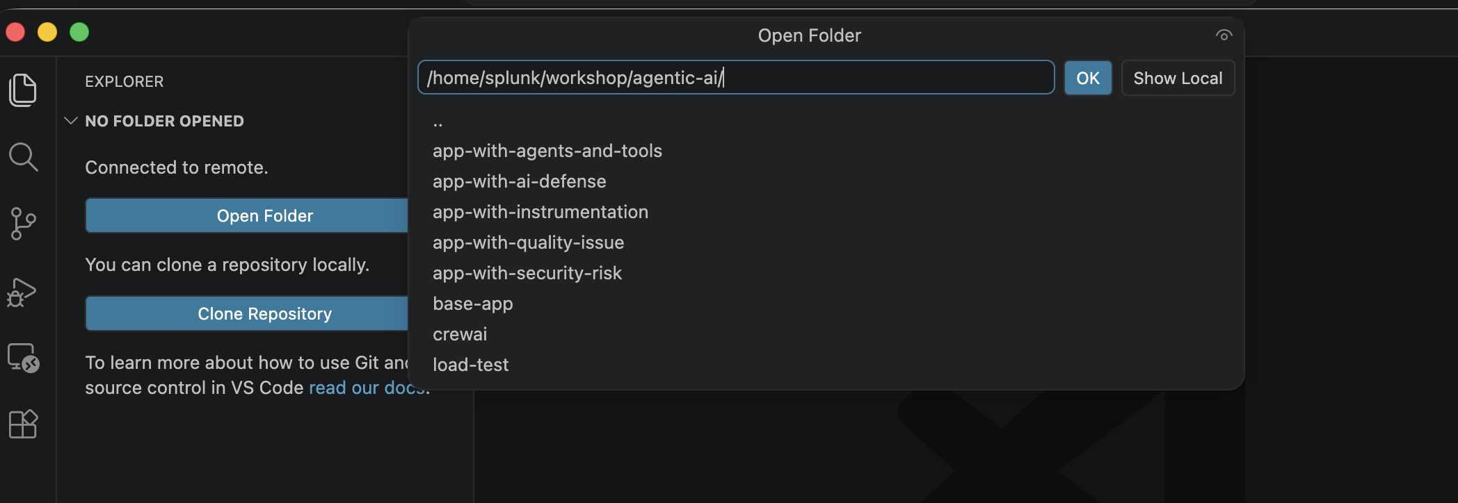 Open Remote Folder