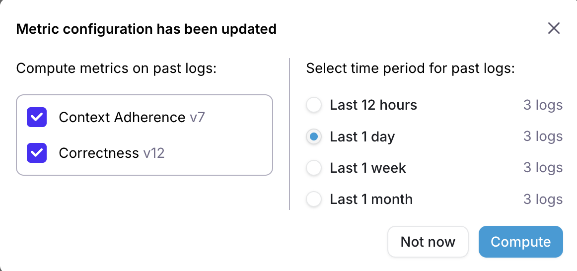 Compute metrics