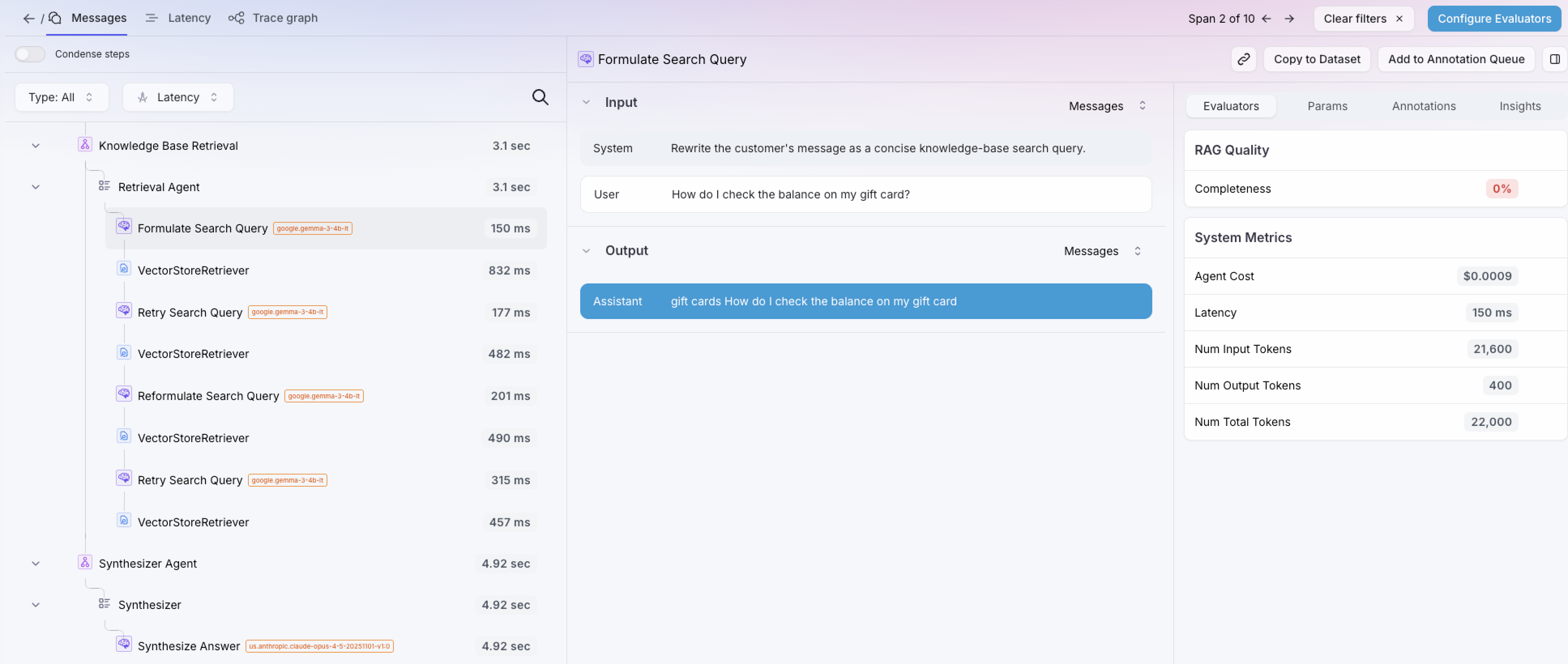 AI Assistant - Spans Example