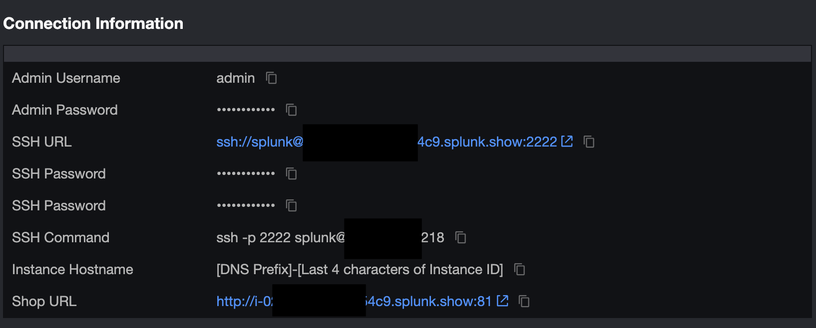 Connection Information