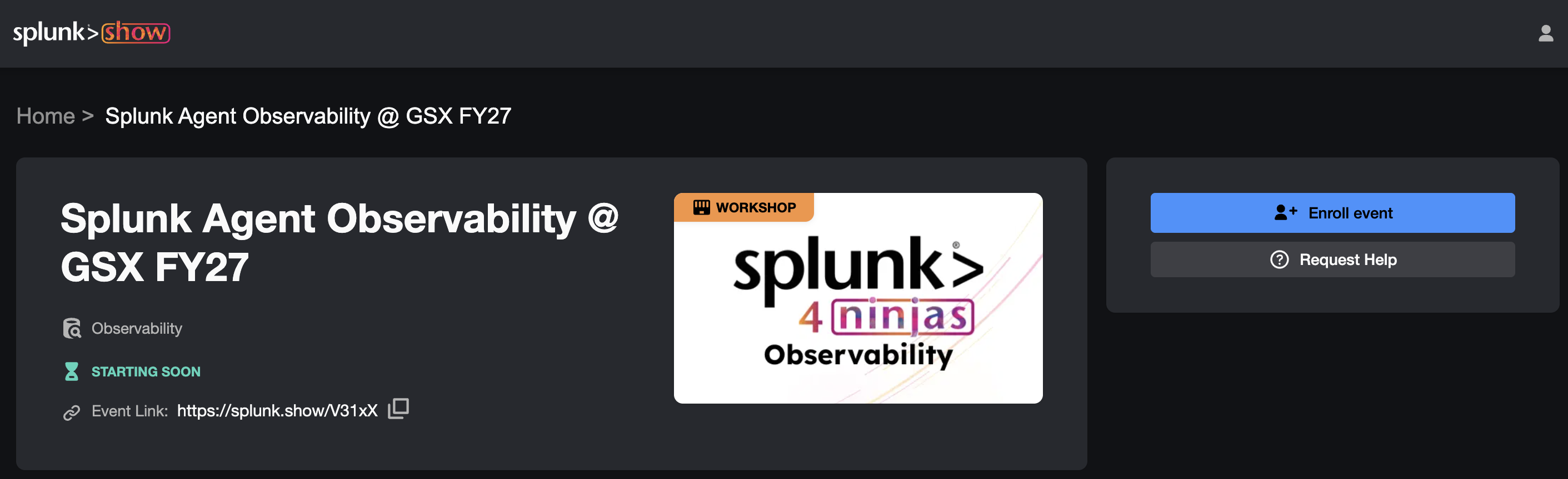 Enroll in Splunk Show Event