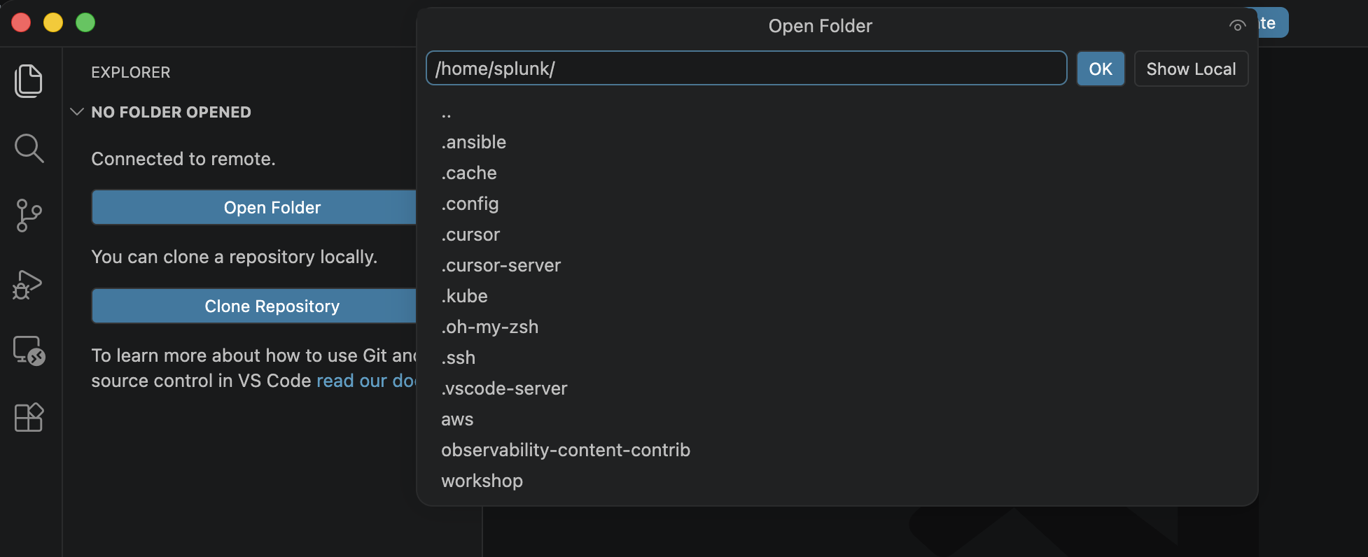 Open Remote Folder