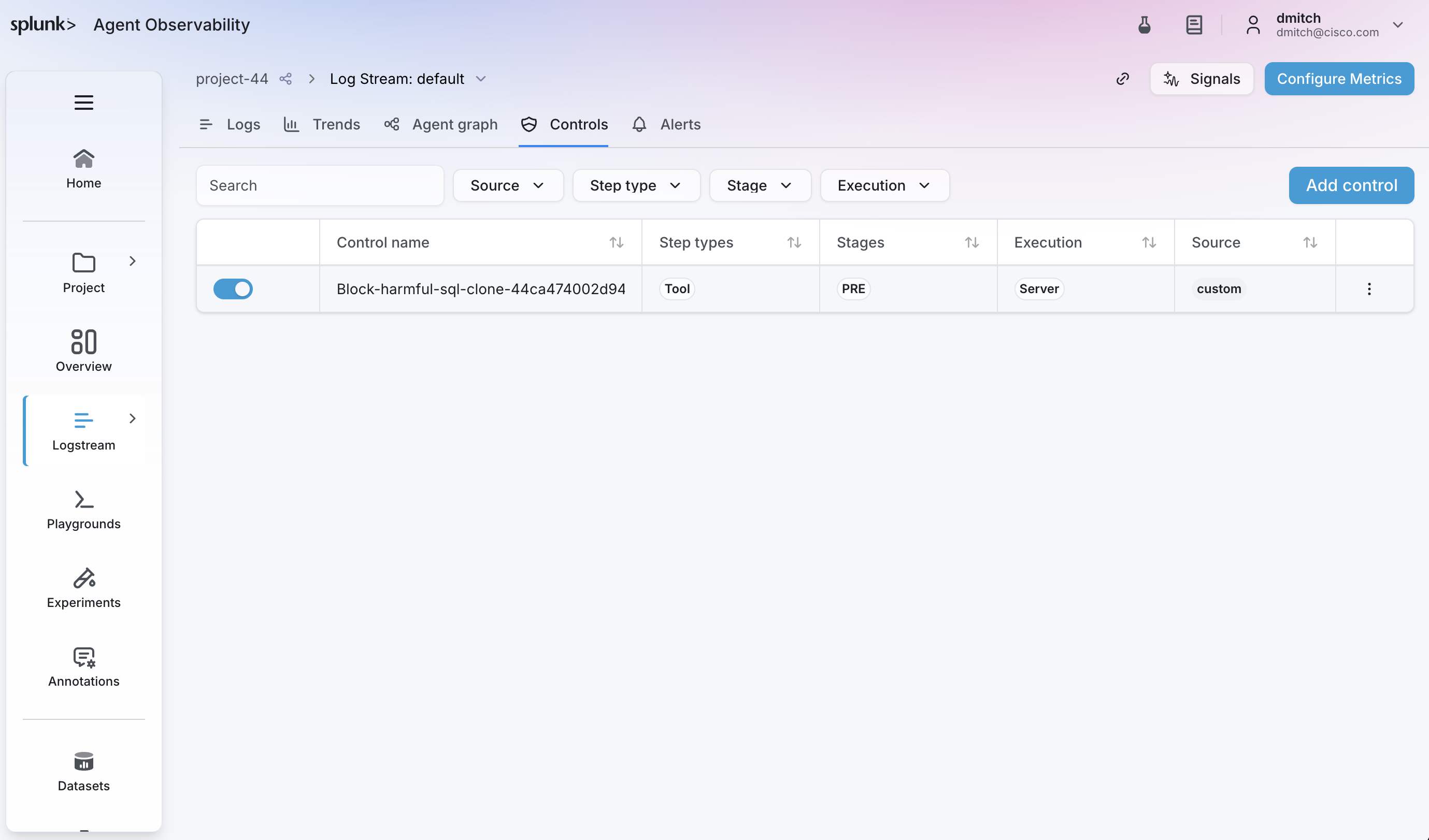 Create a blocking control