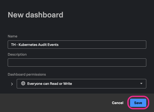 New Dashboard Name