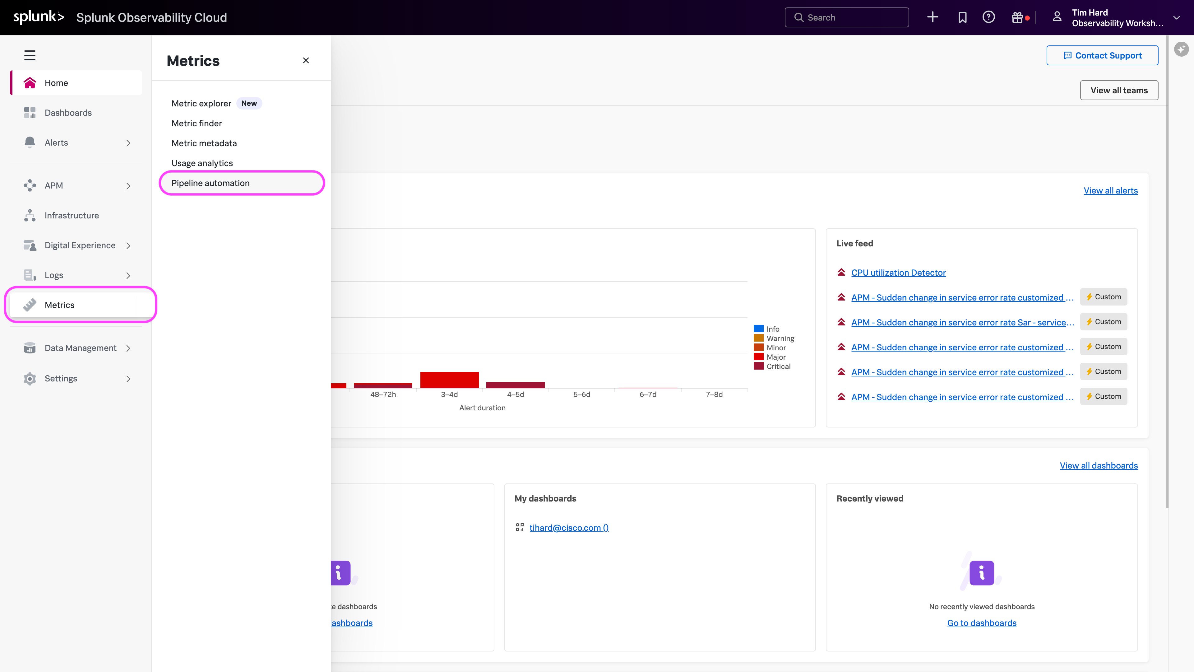 Navigate to Pipeline Automation