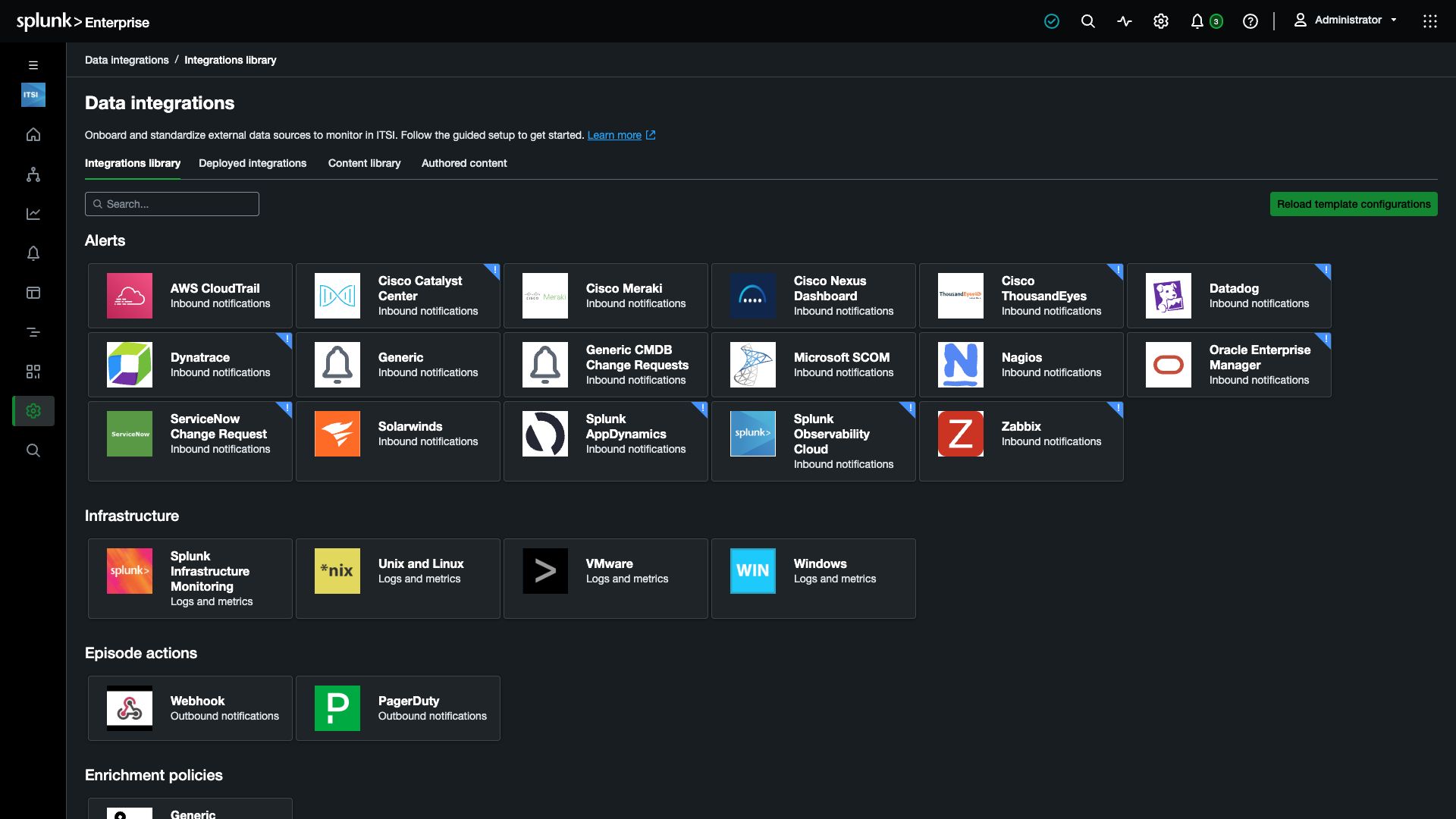 Integrations library showing the Generic inbound notification tile
