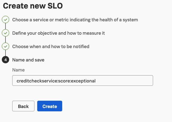 Name and Save the SLO