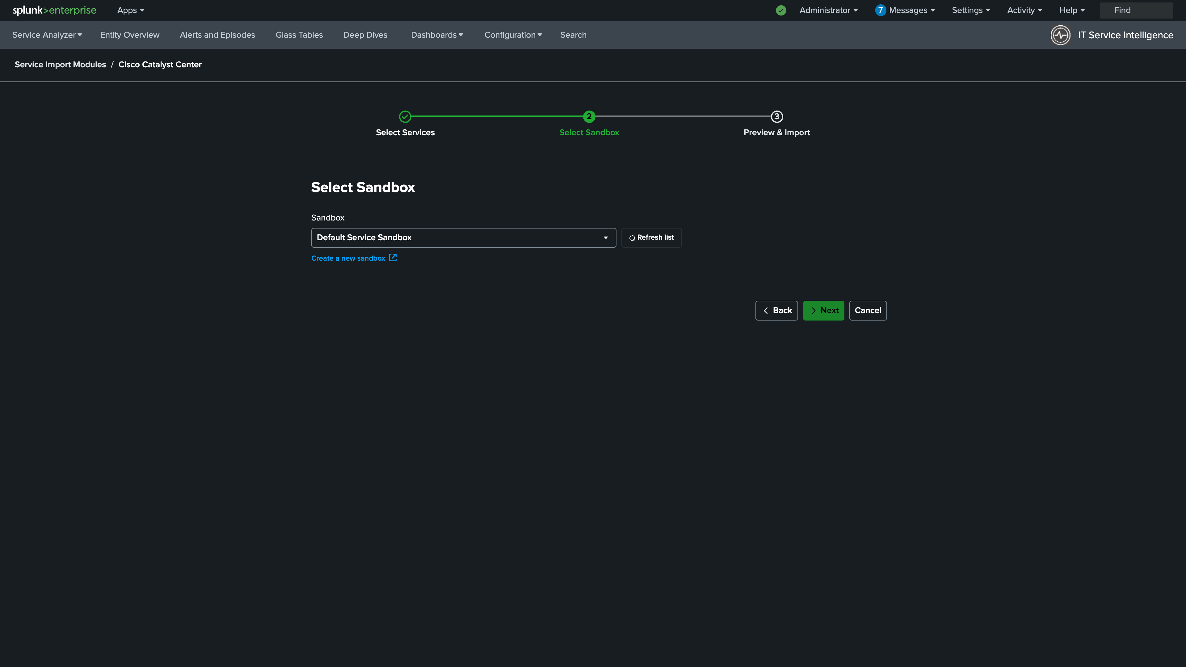Default Service Sandbox