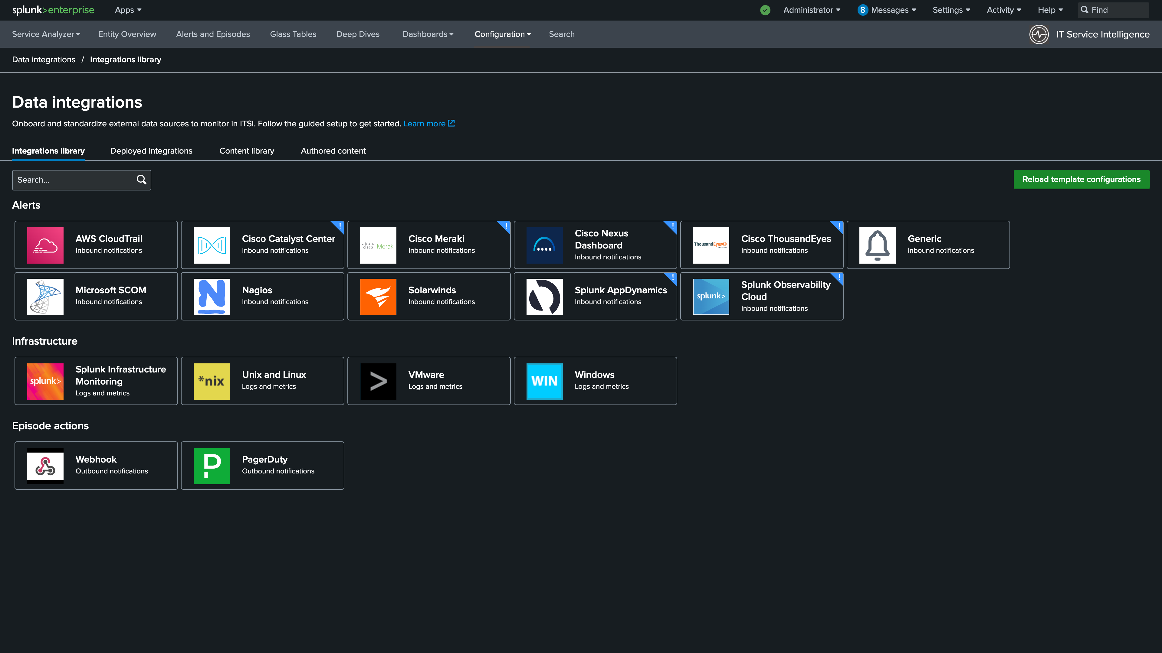 Content Pack for Solarwinds