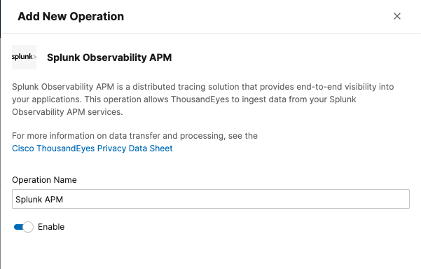 Splunk APM Operation in ThousandEyes