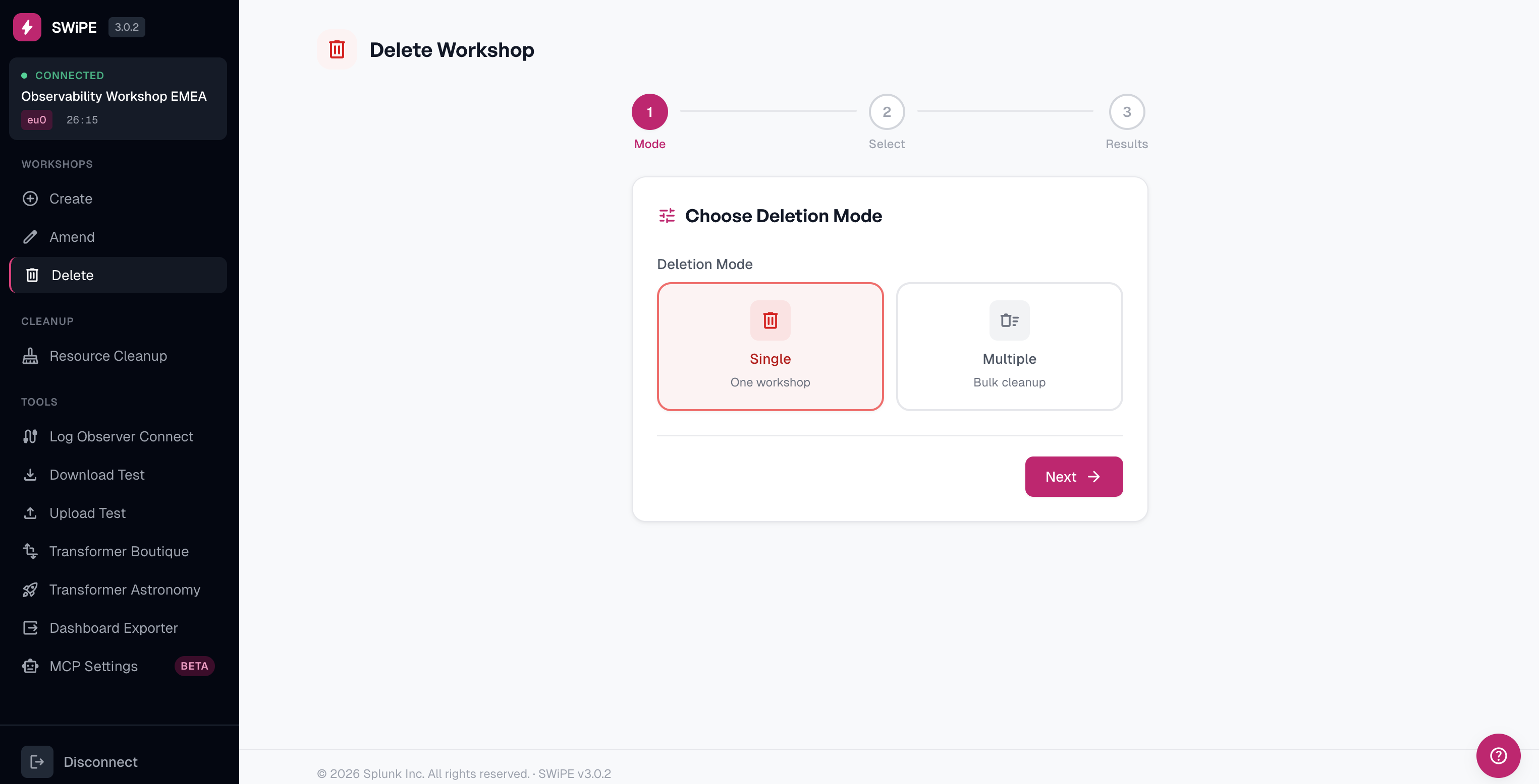 Delete Workshop