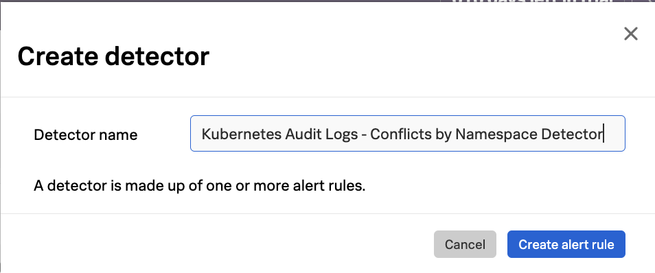 Enter name for alert rule