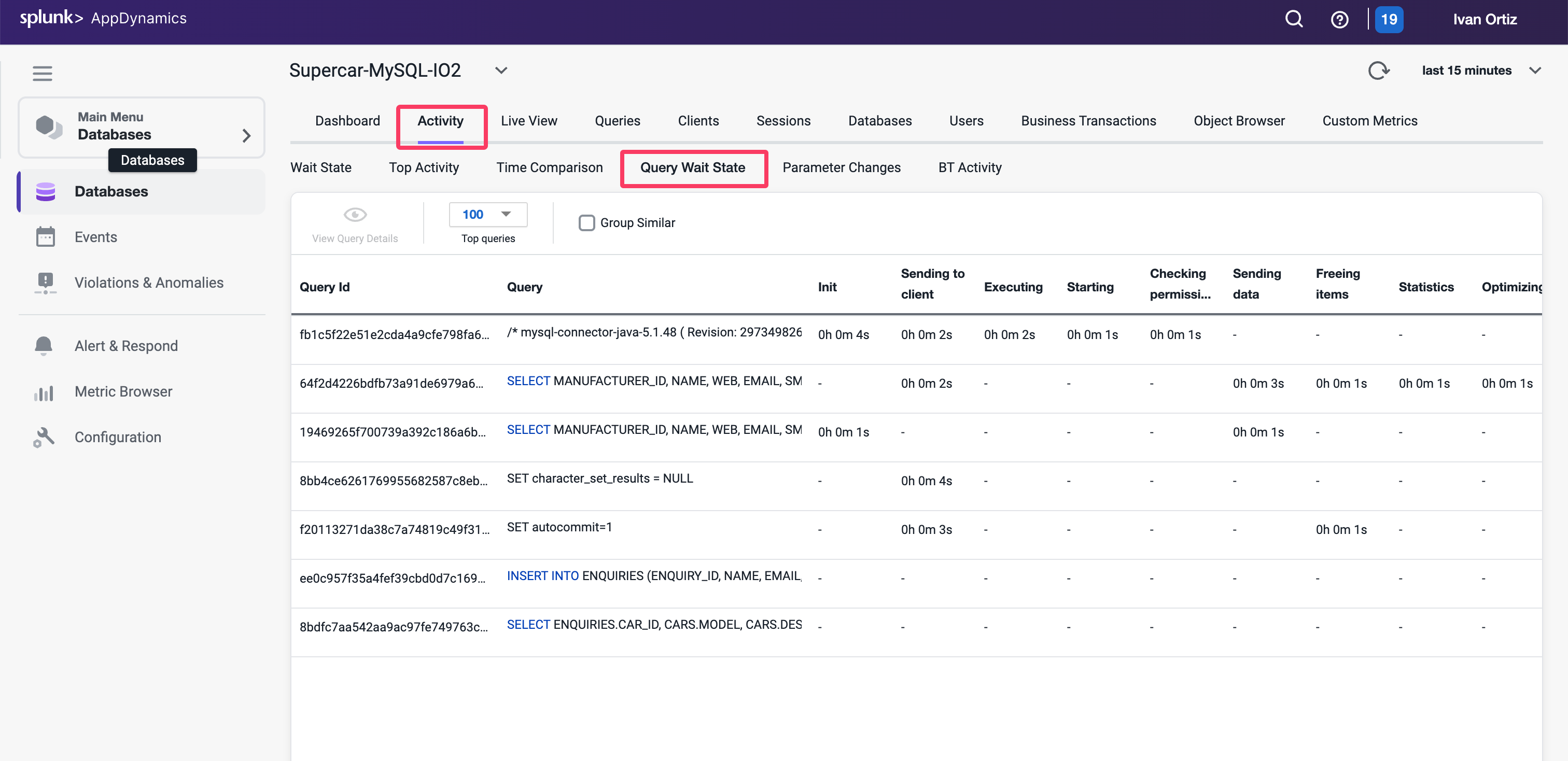 Query Wait State Report