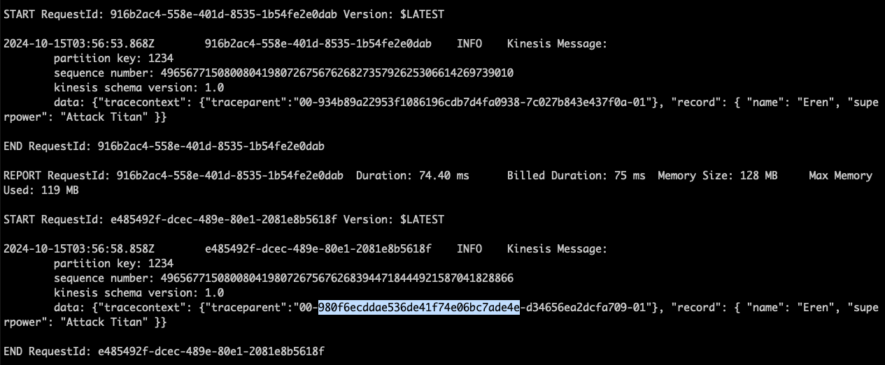 Lambda Consumer Logs、手動計装