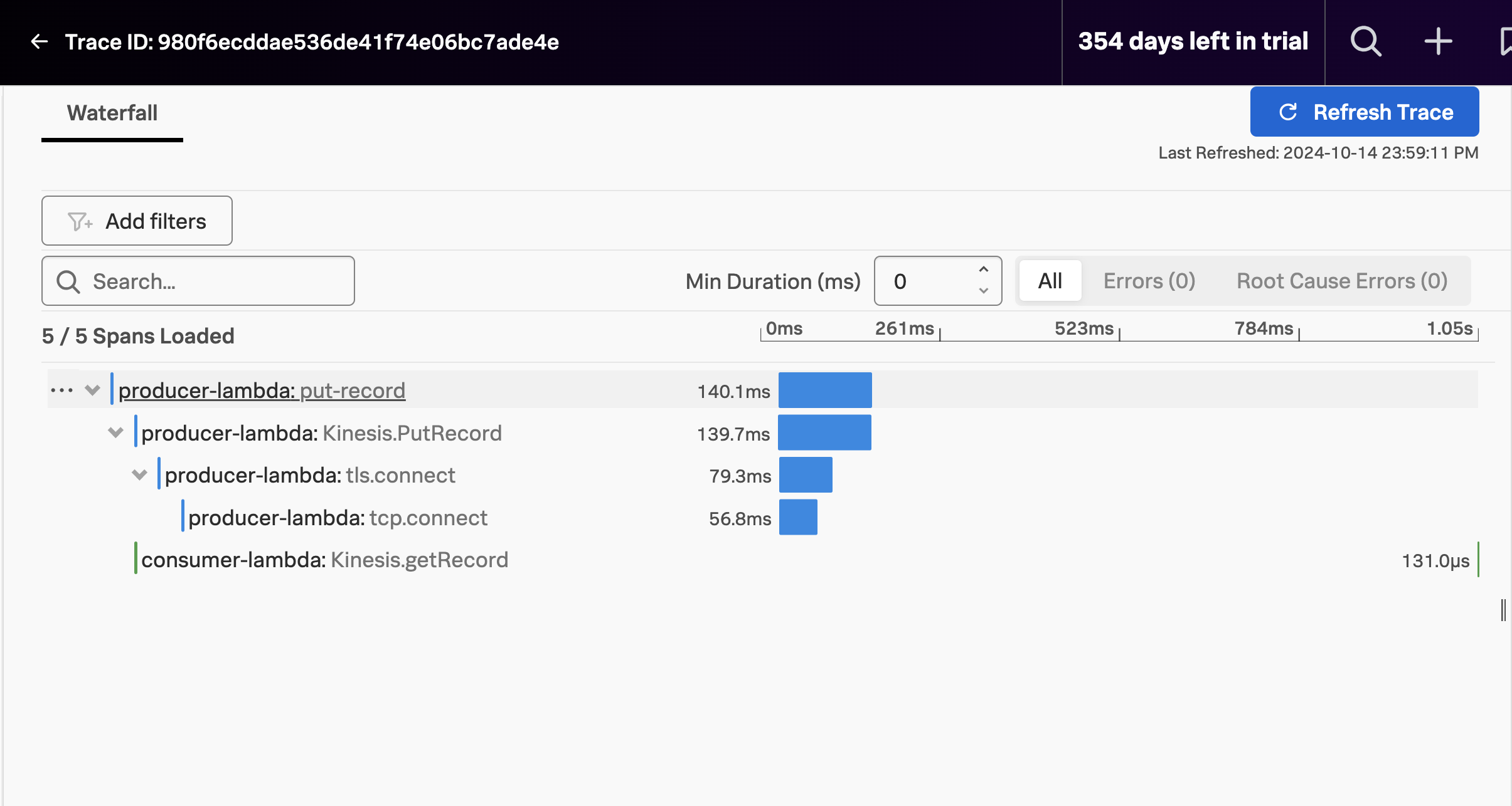 Splunk APM、IDによるトレース