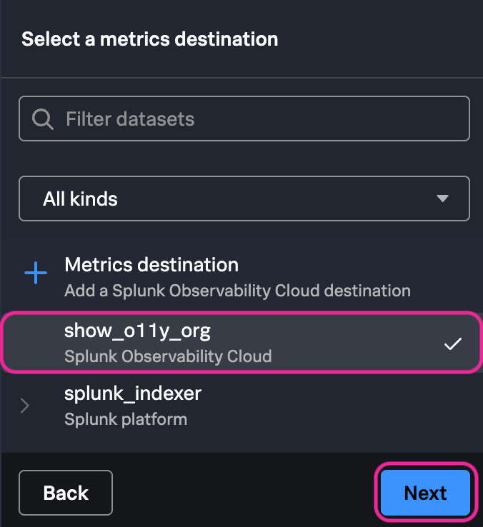 Metrics Destination