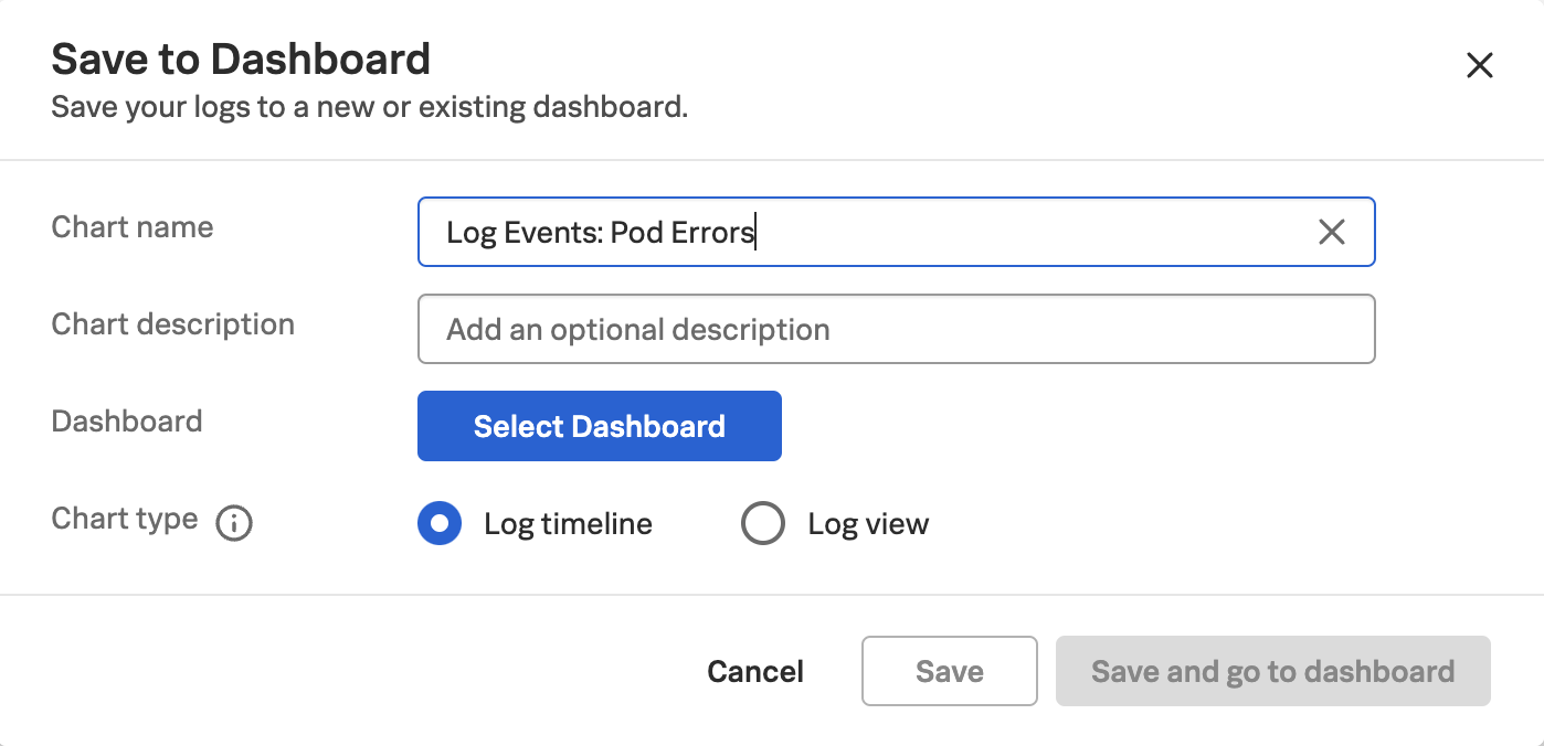 Log Observer: Save Chart Name