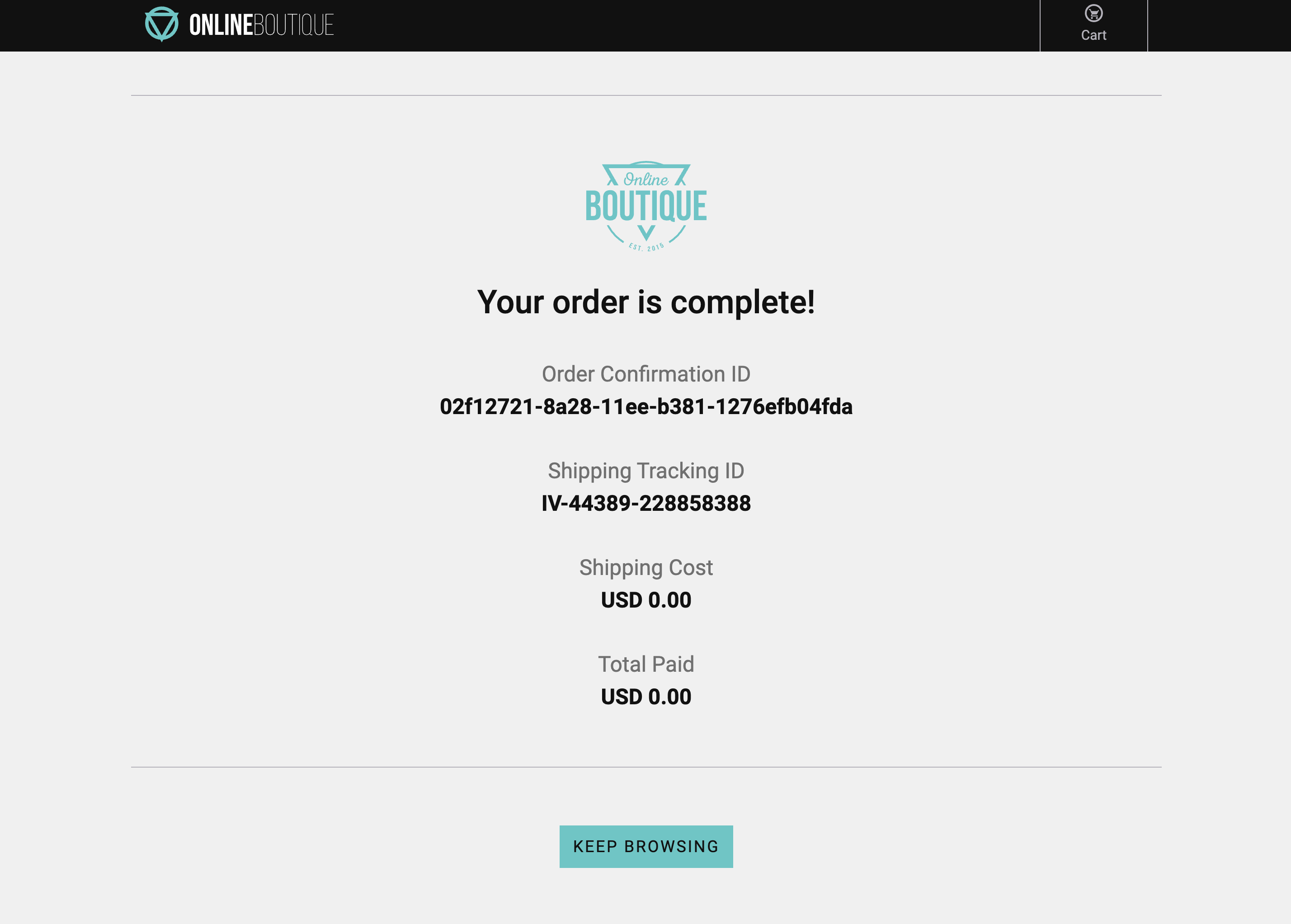 Boutique on-line
