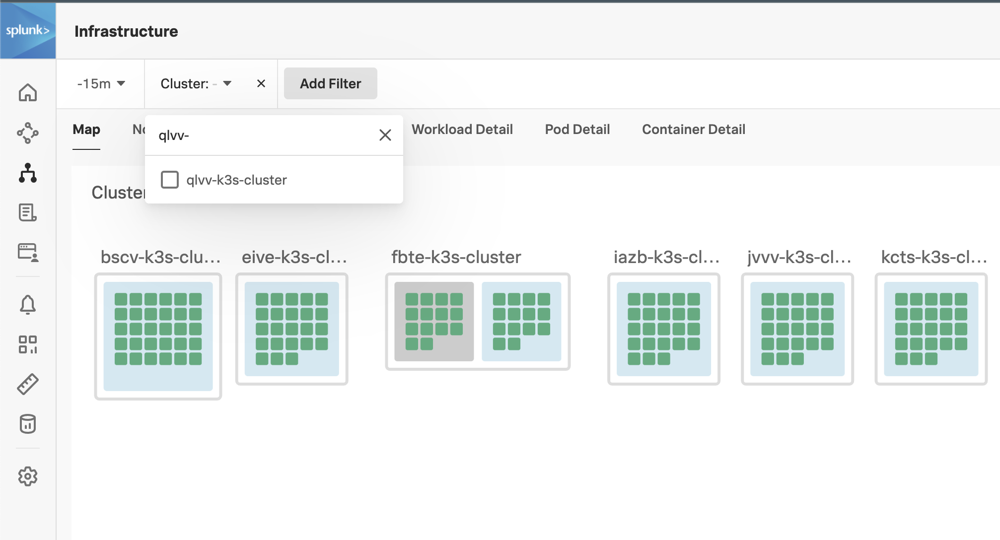 K8S Clusters Filter