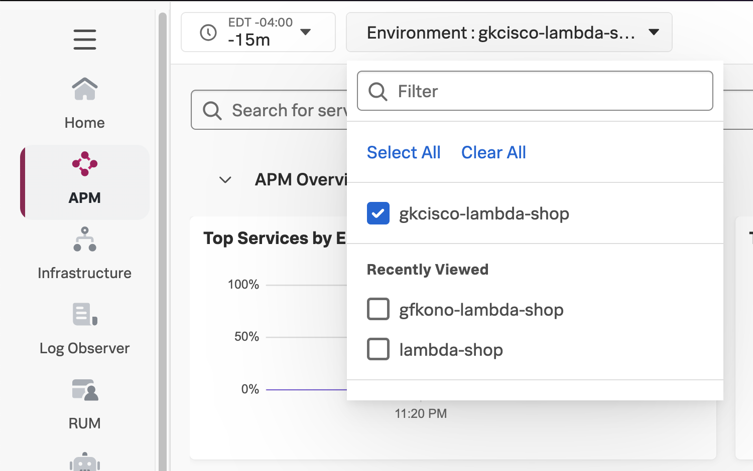 Splunk APM, Environment Name