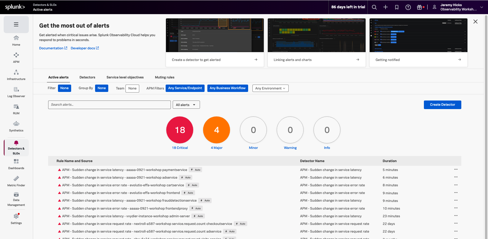 Detector Dashboard