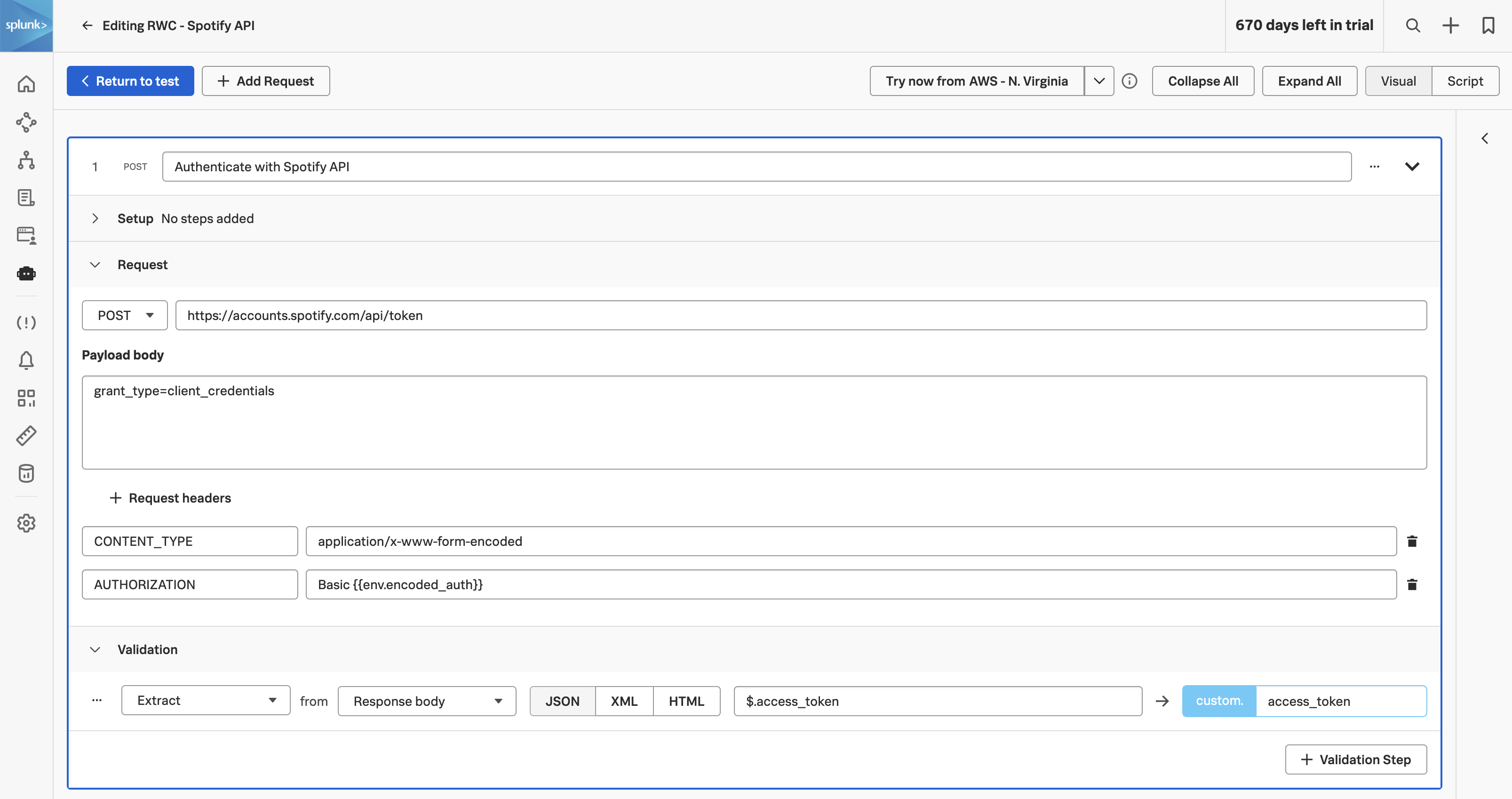 Add payload token