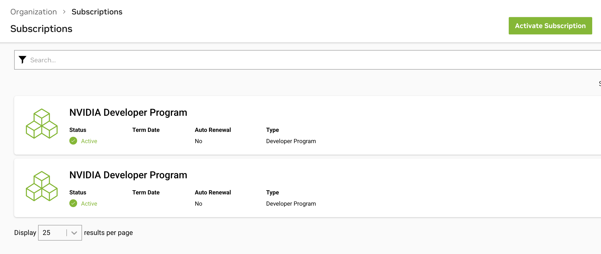 NVIDIA Subscriptions