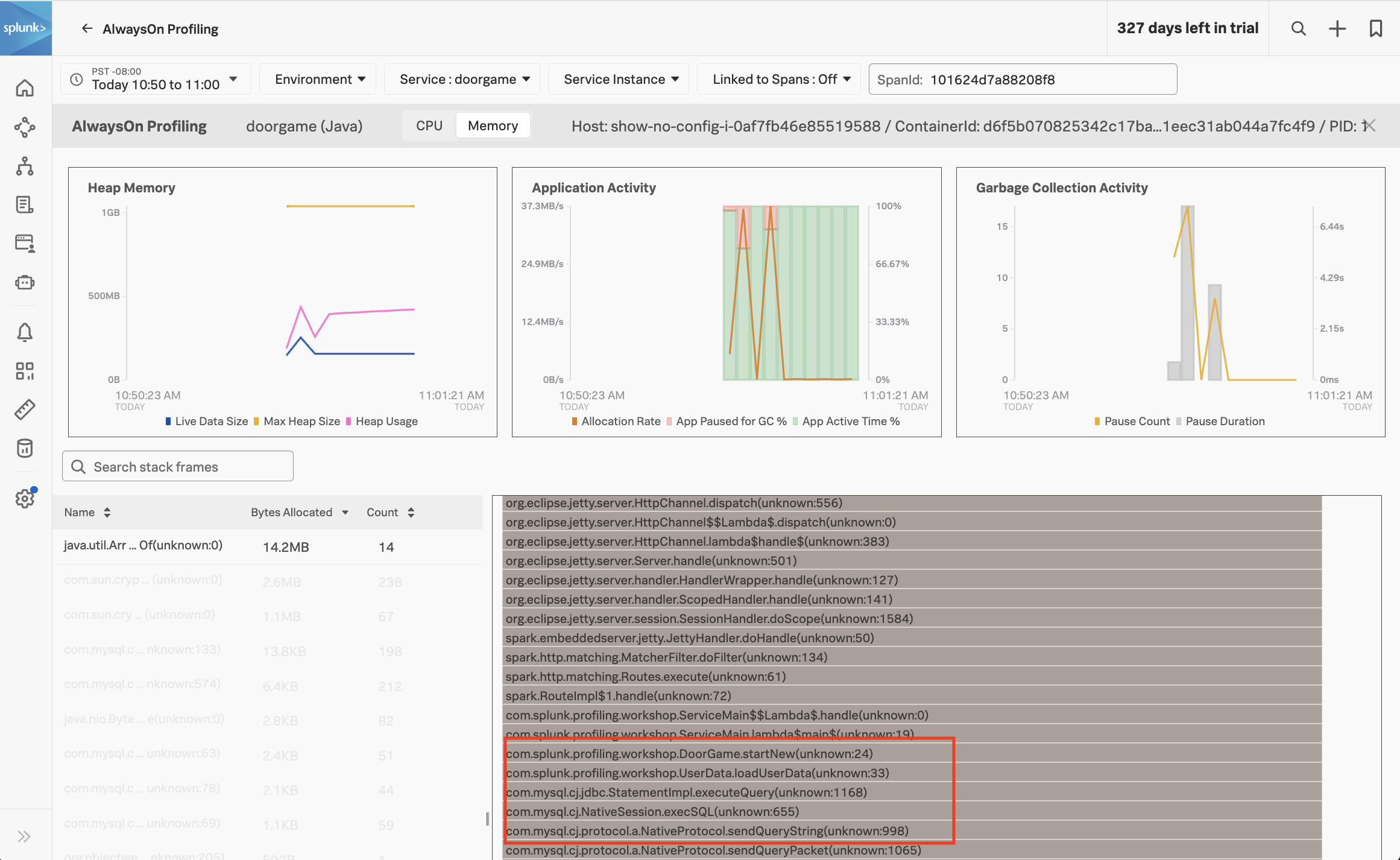 Memory Allocation Stack Traces