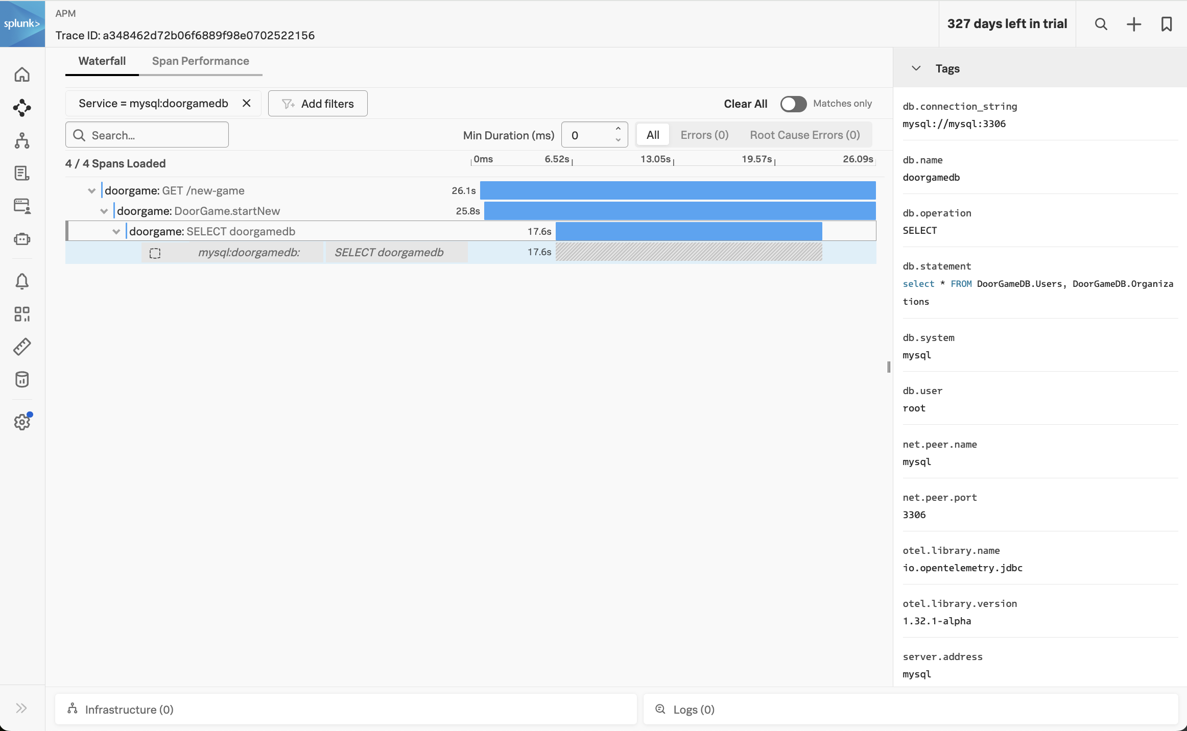 Trace with Slow Query
