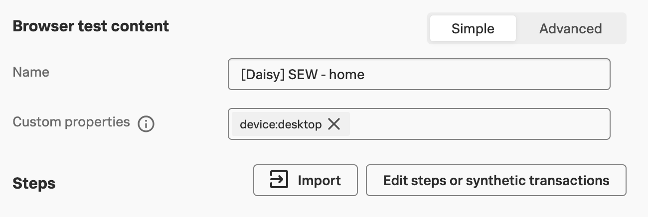 Browser test content fields