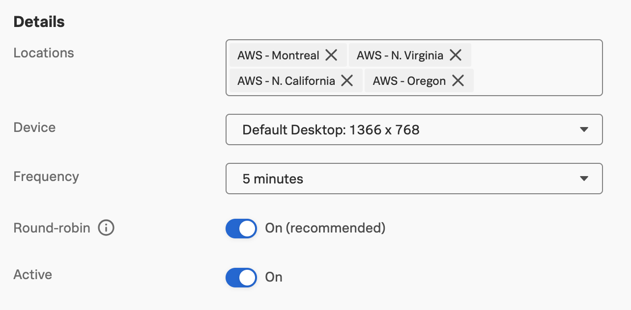 Browser test details