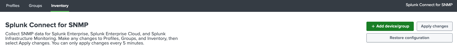 Restore configuration