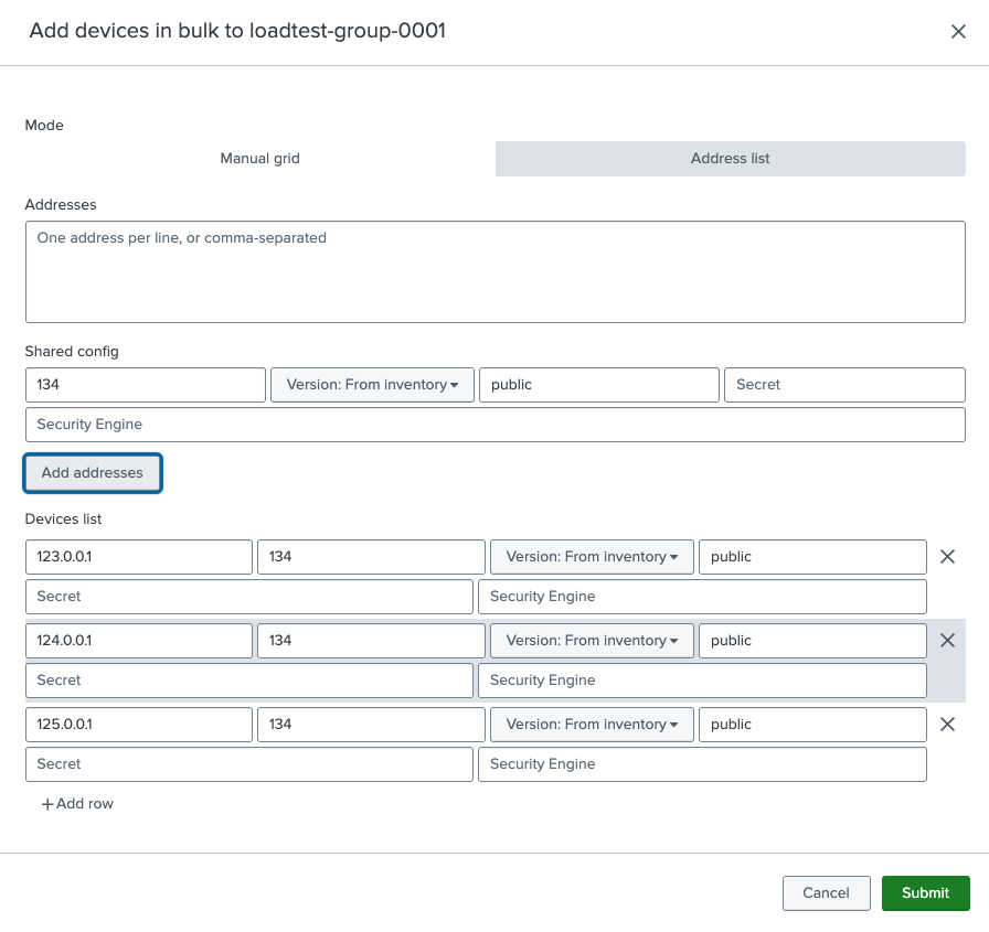 Add devices in bulk - devices list filled from the address list
