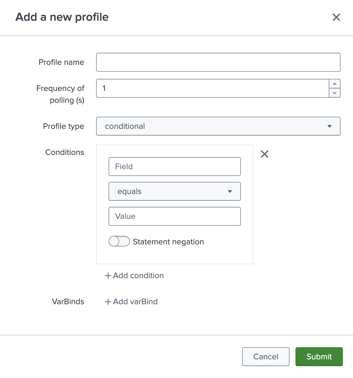 Conditional profile