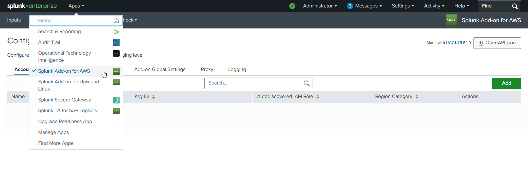 Open AWS Add-on image